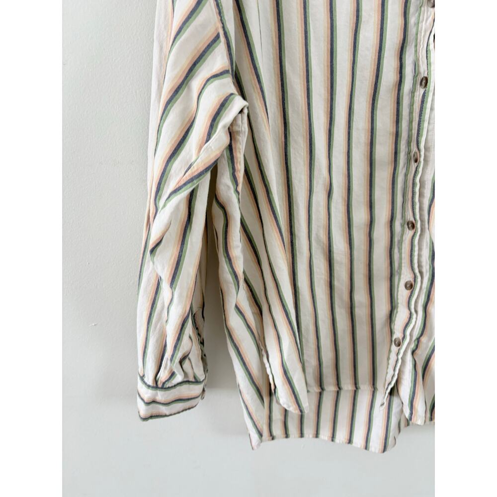 Universal Thread Oversized Stripe Button Up Top L… - image 4